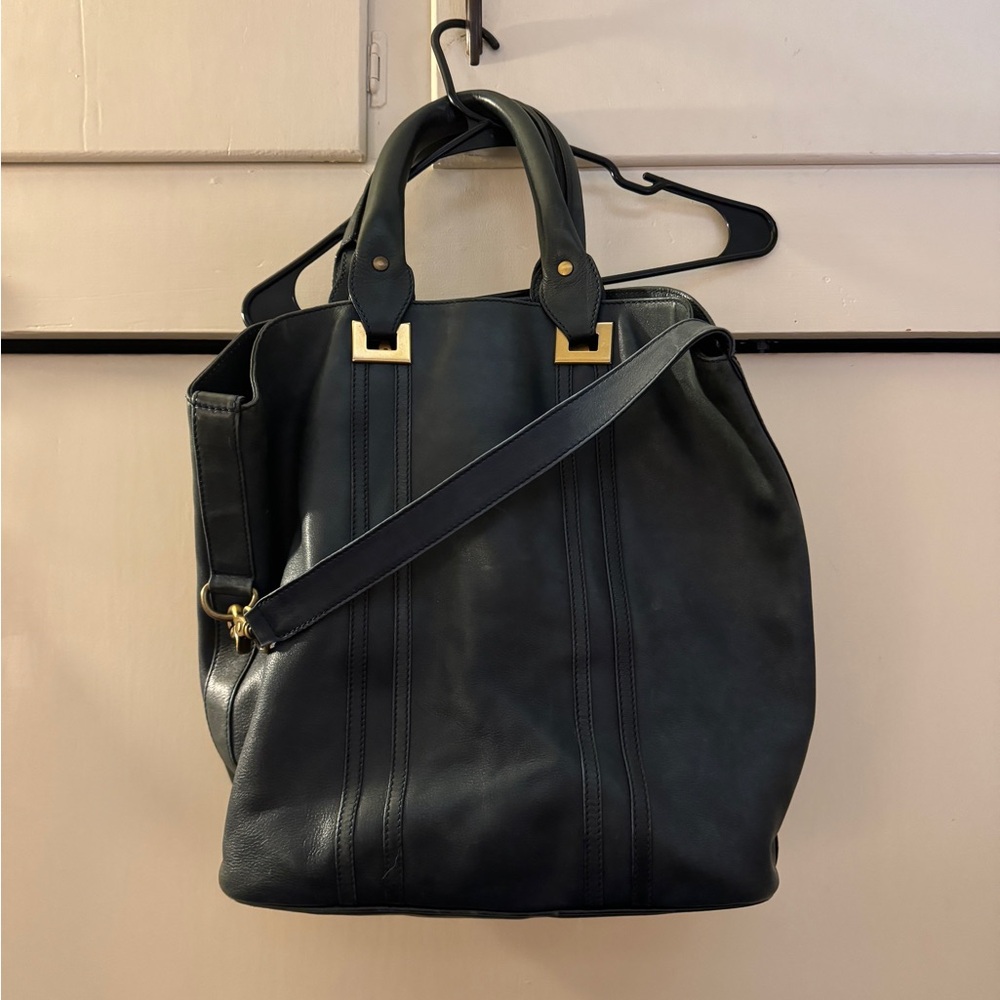 Barneys New York green leather purse